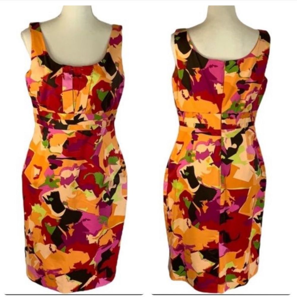 Calvin Klein Orange floral sheath dress